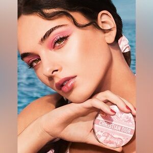 NEW Christian Dior Double-Sided Compact Mirror Pink Toile de Jouy Tiger Print